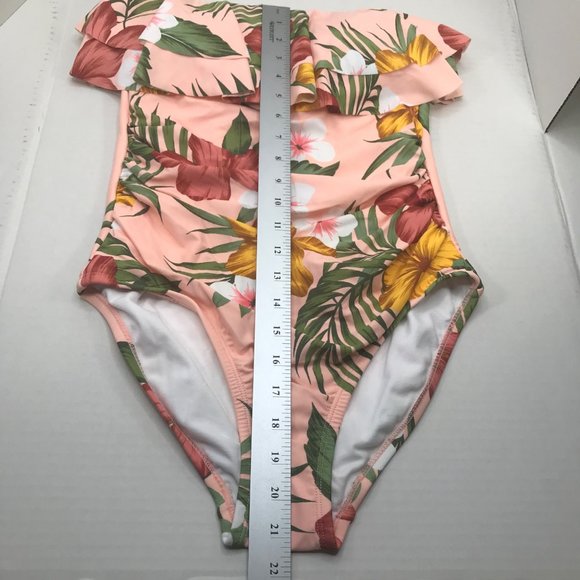 Kona Sol Women's Size Medium 8-10 One Piece Floral Swimsuit With Straps New - Picture 11 of 14